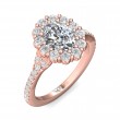 FlyerFit® 14K Pink Gold Micropave Halo Engagement Ring