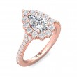 FlyerFit® 18K Pink Gold Micropave Halo Engagement Ring