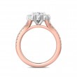 FlyerFit® 14K Pink Gold Shank And White Gold Top Micropave Halo Engagement Ring