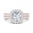 FlyerFit® 18K Pink Gold Shank And White Gold Top Encore Engagement Ring