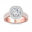 FlyerFit® 18K Pink Gold Shank And White Gold Top Encore Engagement Ring