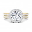 FlyerFit® 18K Yellow Gold Shank And White Gold Top Encore Engagement Ring