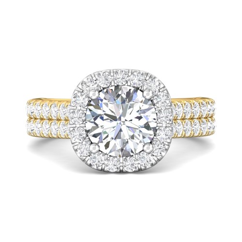 FlyerFit&reg; 18K Yellow Gold Shank And White Gold Top Encore Engagement Ring