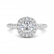 FlyerFit® 18K White Gold Micropave Halo Engagement Ring