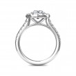 FlyerFit® 18K White Gold Micropave Halo Engagement Ring