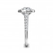 FlyerFit® 18K White Gold Micropave Halo Engagement Ring