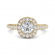 FlyerFit® 14K Yellow Gold Micropave Halo Engagement Ring