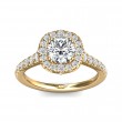 FlyerFit® 14K Yellow Gold Micropave Halo Engagement Ring