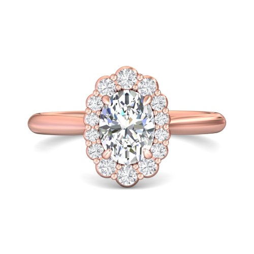 FlyerFit&reg; 18K Pink Gold Solitaire Engagement Ring