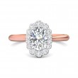 FlyerFit® 18K Pink Gold Shank And White Gold Top Solitaire Engagement Ring