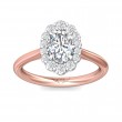 FlyerFit® 18K Pink Gold Shank And White Gold Top Solitaire Engagement Ring