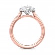 FlyerFit® 18K Pink Gold Shank And White Gold Top Solitaire Engagement Ring