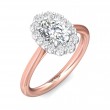 FlyerFit® 18K Pink Gold Shank And White Gold Top Solitaire Engagement Ring