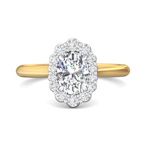 FlyerFit&reg; 18K Yellow Gold Shank And White Gold Top Solitaire Engagement Ring