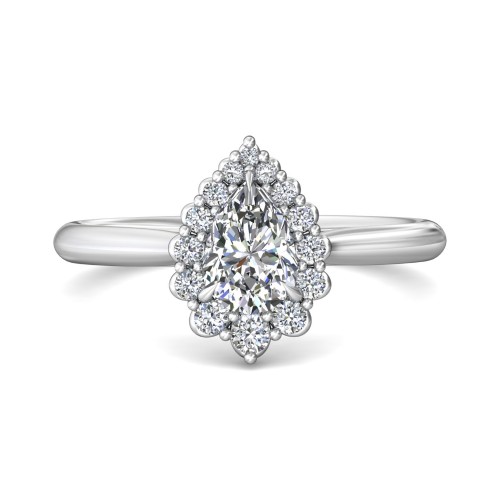 FlyerFit&reg; 18K White Gold Solitaire Engagement Ring