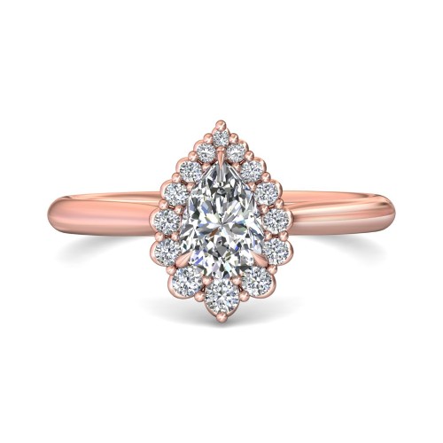 FlyerFit&reg; 18K Pink Gold Solitaire Engagement Ring