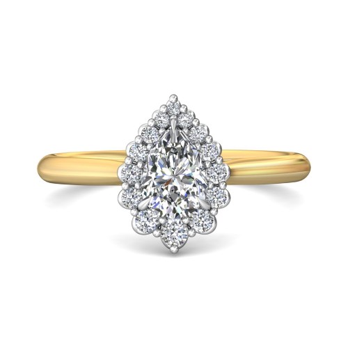 FlyerFit&reg; 18K Yellow Gold Shank And White Gold Top Solitaire Engagement Ring