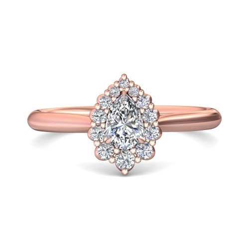 FlyerFit&reg; 18K Pink Gold Solitaire Engagement Ring