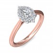 FlyerFit® 18K Pink Gold Shank And White Gold Top Solitaire Engagement Ring