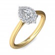FlyerFit® 18K Yellow Gold Shank And White Gold Top Solitaire Engagement Ring