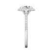 FlyerFit® Platinum Micropave Halo Engagement Ring