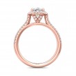 FlyerFit® 18K Pink Gold Micropave Halo Engagement Ring