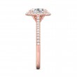 FlyerFit® 18K Pink Gold Micropave Halo Engagement Ring