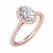 FlyerFit® 18K Pink Gold Micropave Halo Engagement Ring