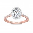 FlyerFit® 14K Pink Gold Shank And White Gold Top Micropave Halo Engagement Ring