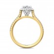 FlyerFit® 18K Yellow Gold Shank And White Gold Top Micropave Halo Engagement Ring