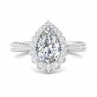 FlyerFit® Platinum Micropave Halo Engagement Ring