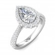 FlyerFit® Platinum Micropave Halo Engagement Ring