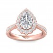 FlyerFit® 18K Pink Gold Micropave Halo Engagement Ring
