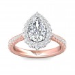 FlyerFit® 14K Pink Gold Shank And White Gold Top Micropave Halo Engagement Ring