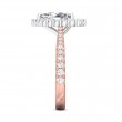 FlyerFit® 14K Pink Gold Shank And White Gold Top Micropave Halo Engagement Ring