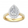 FlyerFit® 14K Yellow and 14K White Gold Micropave Halo Engagement Ring