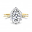 FlyerFit® 14K Yellow and 14K White Gold Micropave Halo Engagement Ring