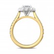 FlyerFit® 14K Yellow and 14K White Gold Micropave Halo Engagement Ring