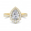 FlyerFit® 18K Yellow Gold Micropave Halo Engagement Ring