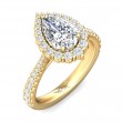 FlyerFit® 18K Yellow Gold Micropave Halo Engagement Ring