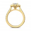 FlyerFit® 18K Yellow Gold Micropave Halo Engagement Ring