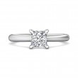 FlyerFit® 18K White Gold Solitaire Engagement Ring
