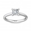 FlyerFit® 18K White Gold Solitaire Engagement Ring