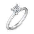 FlyerFit® 18K White Gold Solitaire Engagement Ring