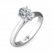 FlyerFit® 18K White Gold Solitaire Engagement Ring
