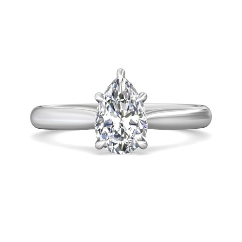 FlyerFit&reg; 18K White Gold Solitaire Engagement Ring
