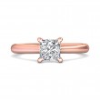 FlyerFit® 18K Pink Gold Solitaire Engagement Ring