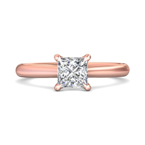 FlyerFit&reg; 18K Pink Gold Solitaire Engagement Ring