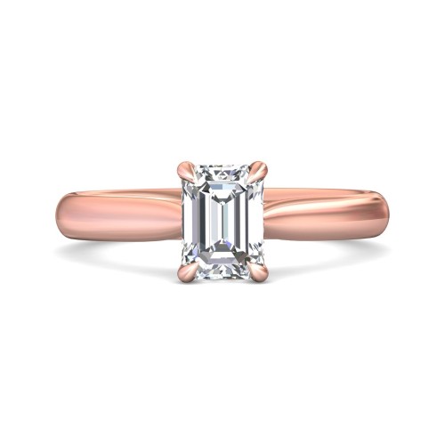 FlyerFit&reg; 14K Pink Gold Solitaire Engagement Ring