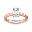 FlyerFit® 18K Pink Gold Solitaire Engagement Ring